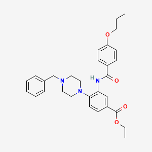 Ethyl 4-(4-benzylpiperazin-1-yl)-3-{[(4-propoxyphenyl)carbonyl]amino}benzoate