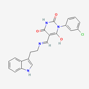 (5Z)-1-(3-chlorophenyl)-5-({[2-(1H-indol-3-yl)ethyl]amino}methylidene)pyrimidine-2,4,6(1H,3H,5H)-trione