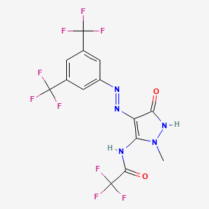 N-[(3Z,4E)-4-{2-[3,5-bis(trifluoromethyl)phenyl]hydrazinylidene}-2-methyl-5-oxopyrazolidin-3-ylidene]-2,2,2-trifluoroacetamide