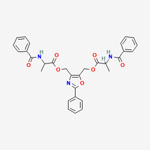 molecular formula C31H29N3O7 B12492632 (2-Phenyl-1,3-oxazole-4,5-diyl)dimethanediyl bis{2-[(phenylcarbonyl)amino]propanoate} (non-preferred name) 