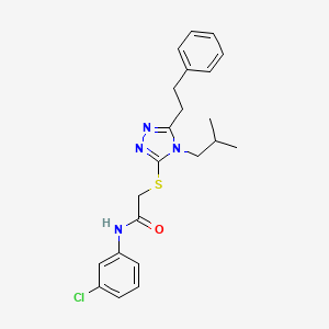 N-(3-chlorophenyl)-2-{[4-(2-methylpropyl)-5-(2-phenylethyl)-4H-1,2,4-triazol-3-yl]sulfanyl}acetamide