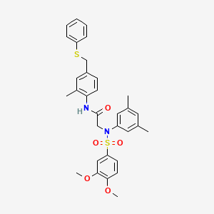 N~2~-[(3,4-dimethoxyphenyl)sulfonyl]-N~2~-(3,5-dimethylphenyl)-N-{2-methyl-4-[(phenylsulfanyl)methyl]phenyl}glycinamide