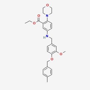 molecular formula C29H34N2O5 B12492692 Ethyl 5-({3-methoxy-4-[(4-methylbenzyl)oxy]benzyl}amino)-2-(morpholin-4-yl)benzoate 