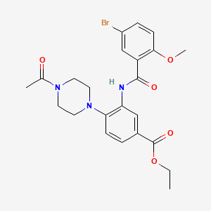 Ethyl 4-(4-acetylpiperazin-1-yl)-3-{[(5-bromo-2-methoxyphenyl)carbonyl]amino}benzoate