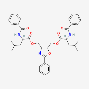 (2-Phenyl-1,3-oxazole-4,5-diyl)dimethanediyl bis{4-methyl-2-[(phenylcarbonyl)amino]pentanoate} (non-preferred name)