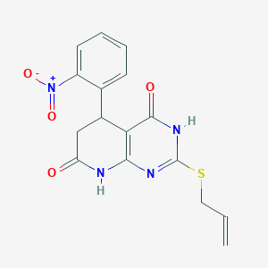 4-hydroxy-5-(2-nitrophenyl)-2-(prop-2-en-1-ylsulfanyl)-5,8-dihydropyrido[2,3-d]pyrimidin-7(6H)-one