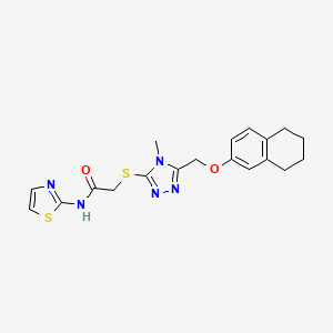 2-({4-methyl-5-[(5,6,7,8-tetrahydronaphthalen-2-yloxy)methyl]-4H-1,2,4-triazol-3-yl}sulfanyl)-N-(1,3-thiazol-2-yl)acetamide