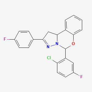 5-(2-Chloro-5-fluorophenyl)-2-(4-fluorophenyl)-1,10b-dihydropyrazolo[1,5-c][1,3]benzoxazine