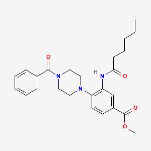 Methyl 3-(hexanoylamino)-4-[4-(phenylcarbonyl)piperazin-1-yl]benzoate