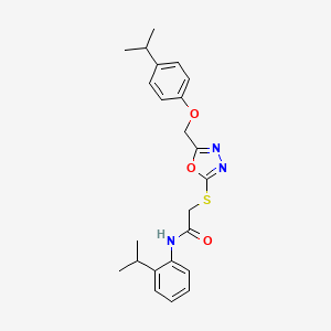 2-[(5-{[4-(propan-2-yl)phenoxy]methyl}-1,3,4-oxadiazol-2-yl)sulfanyl]-N-[2-(propan-2-yl)phenyl]acetamide