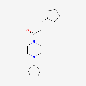 3-Cyclopentyl-1-(4-cyclopentylpiperazin-1-yl)propan-1-one