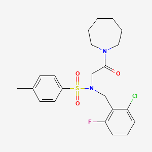 molecular formula C22H26ClFN2O3S B12492794 N-[2-(azepan-1-yl)-2-oxoethyl]-N-(2-chloro-6-fluorobenzyl)-4-methylbenzenesulfonamide 