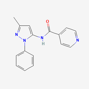 molecular formula C16H14N4O B12492808 N-(3-methyl-1-phenyl-1H-pyrazol-5-yl)pyridine-4-carboxamide 