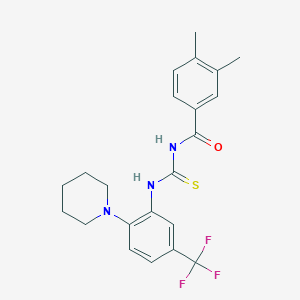 3,4-dimethyl-N-{[2-(piperidin-1-yl)-5-(trifluoromethyl)phenyl]carbamothioyl}benzamide