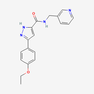 molecular formula C18H18N4O2 B12492847 5-(4-ethoxyphenyl)-N-(pyridin-3-ylmethyl)-1H-pyrazole-3-carboxamide 