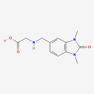 molecular formula C12H15N3O3 B12492855 N-[(1,3-dimethyl-2-oxo-2,3-dihydro-1H-benzimidazol-5-yl)methyl]glycine 