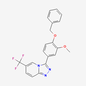 molecular formula C21H16F3N3O2 B12492866 3-[4-(Benzyloxy)-3-methoxyphenyl]-6-(trifluoromethyl)[1,2,4]triazolo[4,3-a]pyridine 