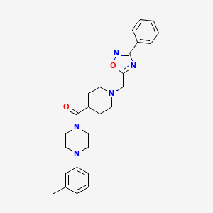 [4-(3-Methylphenyl)piperazin-1-yl]{1-[(3-phenyl-1,2,4-oxadiazol-5-yl)methyl]piperidin-4-yl}methanone