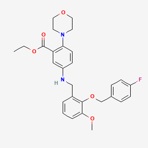 Ethyl 5-({2-[(4-fluorobenzyl)oxy]-3-methoxybenzyl}amino)-2-(morpholin-4-yl)benzoate