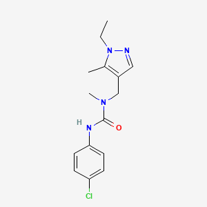 molecular formula C15H19ClN4O B12492893 3-(4-chlorophenyl)-1-[(1-ethyl-5-methyl-1H-pyrazol-4-yl)methyl]-1-methylurea 