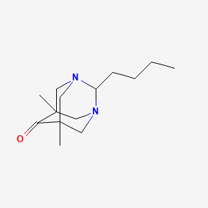 molecular formula C14H24N2O B12492895 2-Butyl-5,7-dimethyl-1,3-diazatricyclo[3.3.1.1~3,7~]decan-6-one 