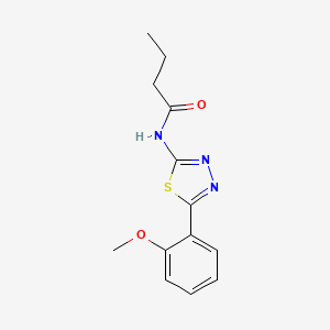 molecular formula C13H15N3O2S B12492907 N-[5-(2-methoxyphenyl)-1,3,4-thiadiazol-2-yl]butanamide 