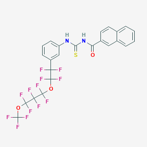 molecular formula C24H13F13N2O3S B12492912 N-[(3-{1,1,2,2-tetrafluoro-2-[1,1,2,2,3,3-hexafluoro-3-(trifluoromethoxy)propoxy]ethyl}phenyl)carbamothioyl]naphthalene-2-carboxamide 