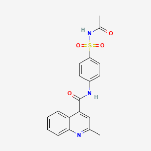 molecular formula C19H17N3O4S B12492931 N-[4-(acetylsulfamoyl)phenyl]-2-methylquinoline-4-carboxamide 