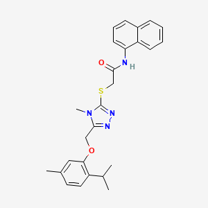 2-[(4-methyl-5-{[5-methyl-2-(propan-2-yl)phenoxy]methyl}-4H-1,2,4-triazol-3-yl)sulfanyl]-N-(naphthalen-1-yl)acetamide