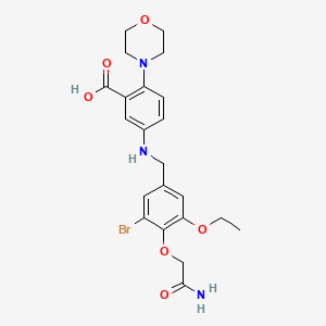 molecular formula C22H26BrN3O6 B12492943 5-{[4-(2-Amino-2-oxoethoxy)-3-bromo-5-ethoxybenzyl]amino}-2-(morpholin-4-yl)benzoic acid 