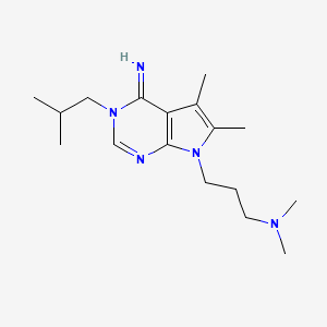 molecular formula C17H29N5 B12492970 3-[4-imino-5,6-dimethyl-3-(2-methylpropyl)-3,4-dihydro-7H-pyrrolo[2,3-d]pyrimidin-7-yl]-N,N-dimethylpropan-1-amine 