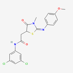 molecular formula C19H17Cl2N3O3S B12492973 N-(3,5-dichlorophenyl)-2-{(2E)-2-[(4-methoxyphenyl)imino]-3-methyl-4-oxo-1,3-thiazolidin-5-yl}acetamide 