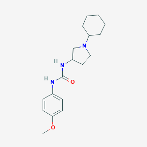molecular formula C18H27N3O2 B012493 1-(1-Cyclohexyl-3-pyrrolidinyl)-3-(p-methoxyphenyl)urea CAS No. 19985-19-4