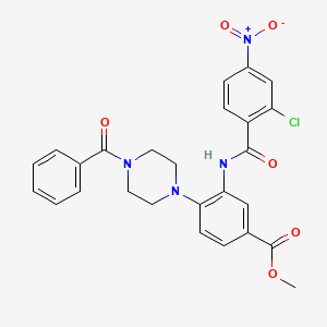 Methyl 3-{[(2-chloro-4-nitrophenyl)carbonyl]amino}-4-[4-(phenylcarbonyl)piperazin-1-yl]benzoate