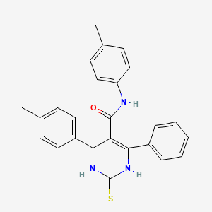 molecular formula C25H23N3OS B12493022 N,6-bis(4-methylphenyl)-4-phenyl-2-sulfanyl-1,6-dihydropyrimidine-5-carboxamide 