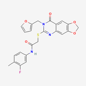 N-(3-fluoro-4-methylphenyl)-2-{[7-(furan-2-ylmethyl)-8-oxo-7,8-dihydro[1,3]dioxolo[4,5-g]quinazolin-6-yl]sulfanyl}acetamide