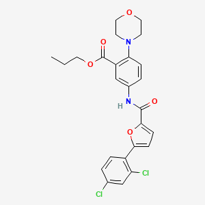 Propyl 5-({[5-(2,4-dichlorophenyl)furan-2-yl]carbonyl}amino)-2-(morpholin-4-yl)benzoate