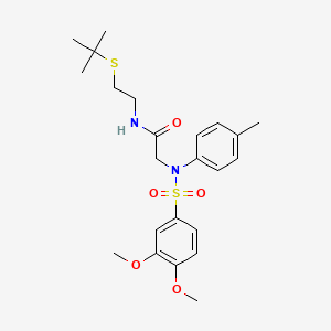 N-[2-(tert-butylsulfanyl)ethyl]-N~2~-[(3,4-dimethoxyphenyl)sulfonyl]-N~2~-(4-methylphenyl)glycinamide