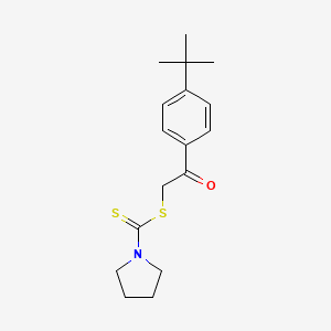 molecular formula C17H23NOS2 B12493103 2-(4-Tert-butylphenyl)-2-oxoethyl pyrrolidine-1-carbodithioate 