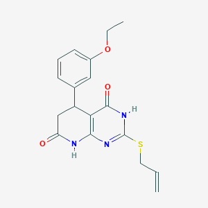 5-(3-ethoxyphenyl)-4-hydroxy-2-(prop-2-en-1-ylsulfanyl)-5,8-dihydropyrido[2,3-d]pyrimidin-7(6H)-one