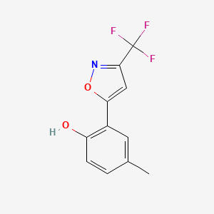 molecular formula C11H8F3NO2 B12493122 4-Methyl-2-[3-(trifluoromethyl)-5-isoxazolyl]phenol CAS No. 511528-93-1