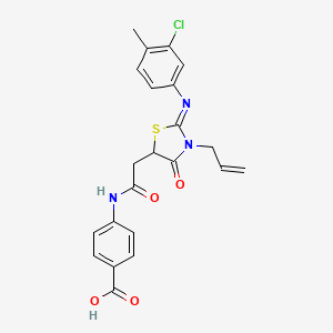 4-({[(2Z)-2-[(3-chloro-4-methylphenyl)imino]-4-oxo-3-(prop-2-en-1-yl)-1,3-thiazolidin-5-yl]acetyl}amino)benzoic acid