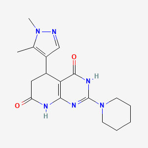 5-(1,5-dimethyl-1H-pyrazol-4-yl)-4-hydroxy-2-(piperidin-1-yl)-5,8-dihydropyrido[2,3-d]pyrimidin-7(6H)-one