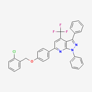 6-{4-[(2-chlorobenzyl)oxy]phenyl}-1,3-diphenyl-4-(trifluoromethyl)-1H-pyrazolo[3,4-b]pyridine