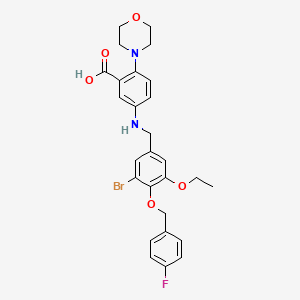 5-({3-Bromo-5-ethoxy-4-[(4-fluorobenzyl)oxy]benzyl}amino)-2-(morpholin-4-yl)benzoic acid