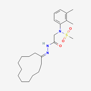 N-[2-(2-cyclododecylidenehydrazinyl)-2-oxoethyl]-N-(2,3-dimethylphenyl)methanesulfonamide (non-preferred name)