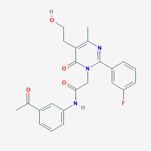 N-(3-acetylphenyl)-2-[2-(3-fluorophenyl)-5-(2-hydroxyethyl)-4-methyl-6-oxopyrimidin-1(6H)-yl]acetamide