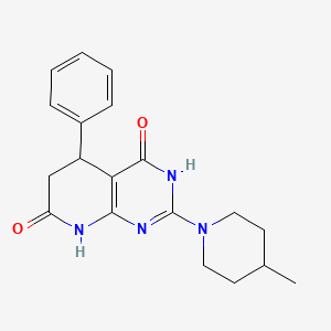 molecular formula C19H22N4O2 B12493225 4-hydroxy-2-(4-methylpiperidin-1-yl)-5-phenyl-5,8-dihydropyrido[2,3-d]pyrimidin-7(6H)-one 