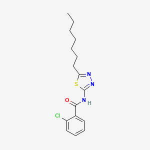 molecular formula C16H20ClN3OS B12493231 2-chloro-N-(5-heptyl-1,3,4-thiadiazol-2-yl)benzamide 