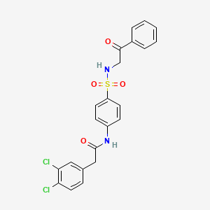 molecular formula C22H18Cl2N2O4S B12493232 2-(3,4-dichlorophenyl)-N-{4-[(2-oxo-2-phenylethyl)sulfamoyl]phenyl}acetamide 